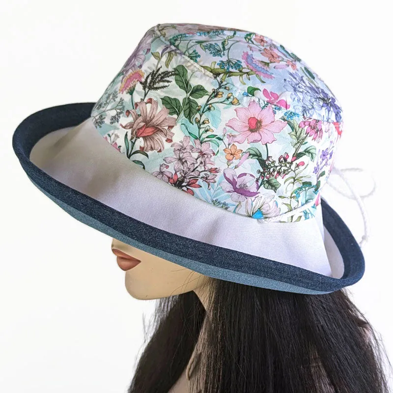 105-b Sunblocker UV summer sun hat featuring pretty flowers