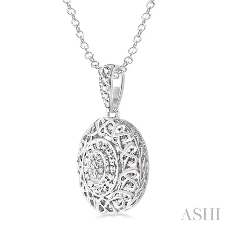 1/20 Ctw Single Cut Diamond Fashion Pendant in Sterling Silver with Chain