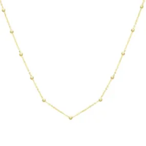 14k Gold Diamond-Cut Saturn Bead Station Chain