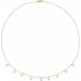 14K Yellow Cultured White Freshwater Pearl 18" Necklace