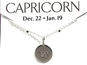 16" - 18" Sterling Silver Capricorn Zodiac Necklace