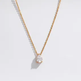 18K Gold-Filled Zircon Teardrop Necklace