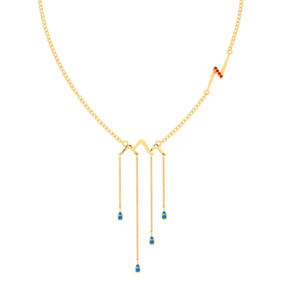 18k Unique Gold Motif Necklace From Online Exclusive Collection