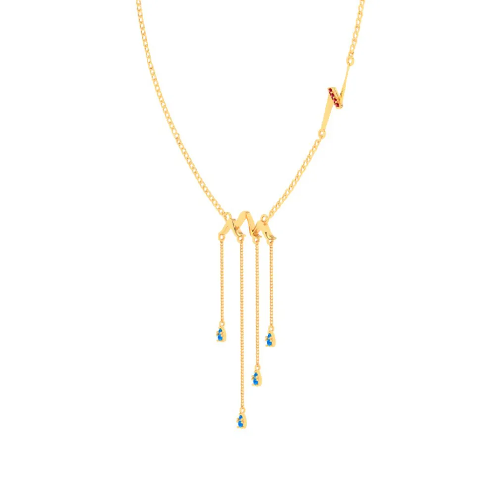 18k Unique Gold Motif Necklace From Online Exclusive Collection