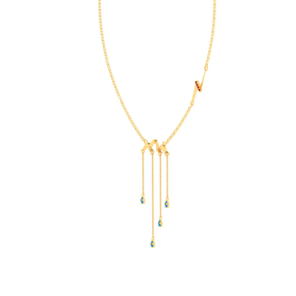 18k Unique Gold Motif Necklace From Online Exclusive Collection