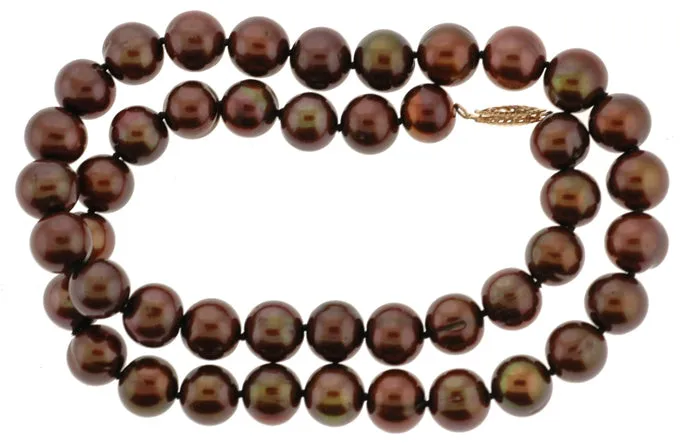 18" Chocolate Potato Pearl Necklace (SKU: 190283)