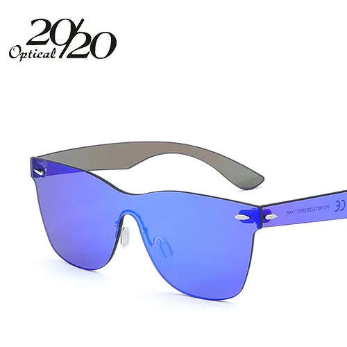 20/20 Brand Vintage Style Sunglasses Men Flat Lens Rimless Square Frame Women Sun Glasses Oculos Gafas PC1601