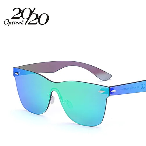 20/20 Brand Vintage Style Sunglasses Men Flat Lens Rimless Square Frame Women Sun Glasses Oculos Gafas PC1601