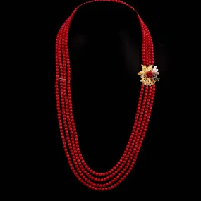 22K YG Women Coral with Navaratna Chandrahaar-1pc