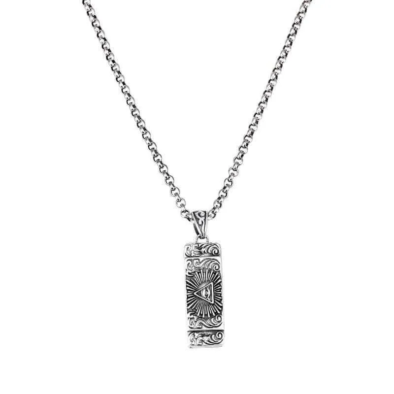 925 Sterling Silver Cross Eye of Horus Virgin Mary Harmonica Necklace