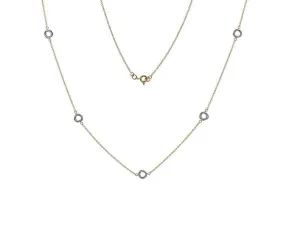 9ct Gold Chain with White Gold Circles Necklace