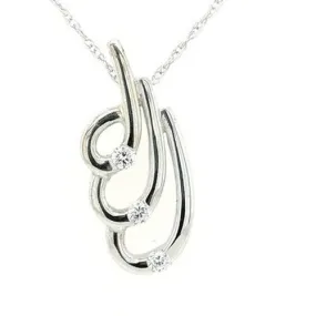 9ct White Gold Triple Loop Pendant