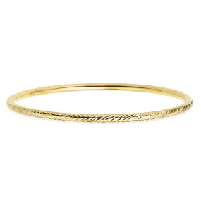 9ct Yellow Gold Silver Filled 63cm Gold Diamond Cut Golf Bangle