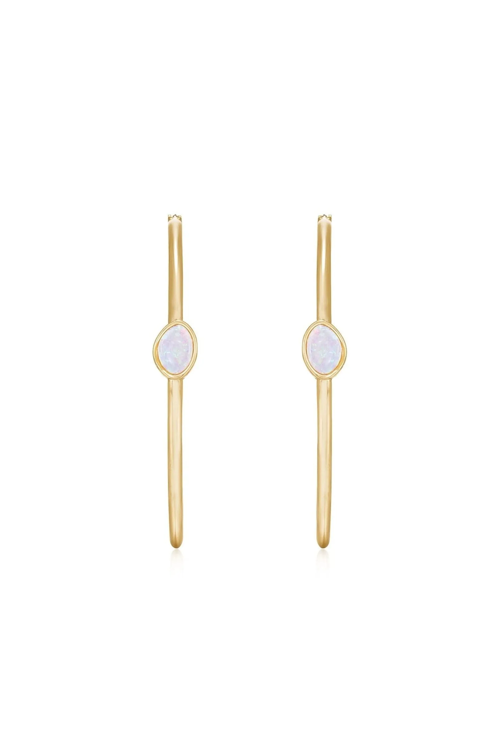 A Drop of Opal Hoop 18k Gold Plated Earrings