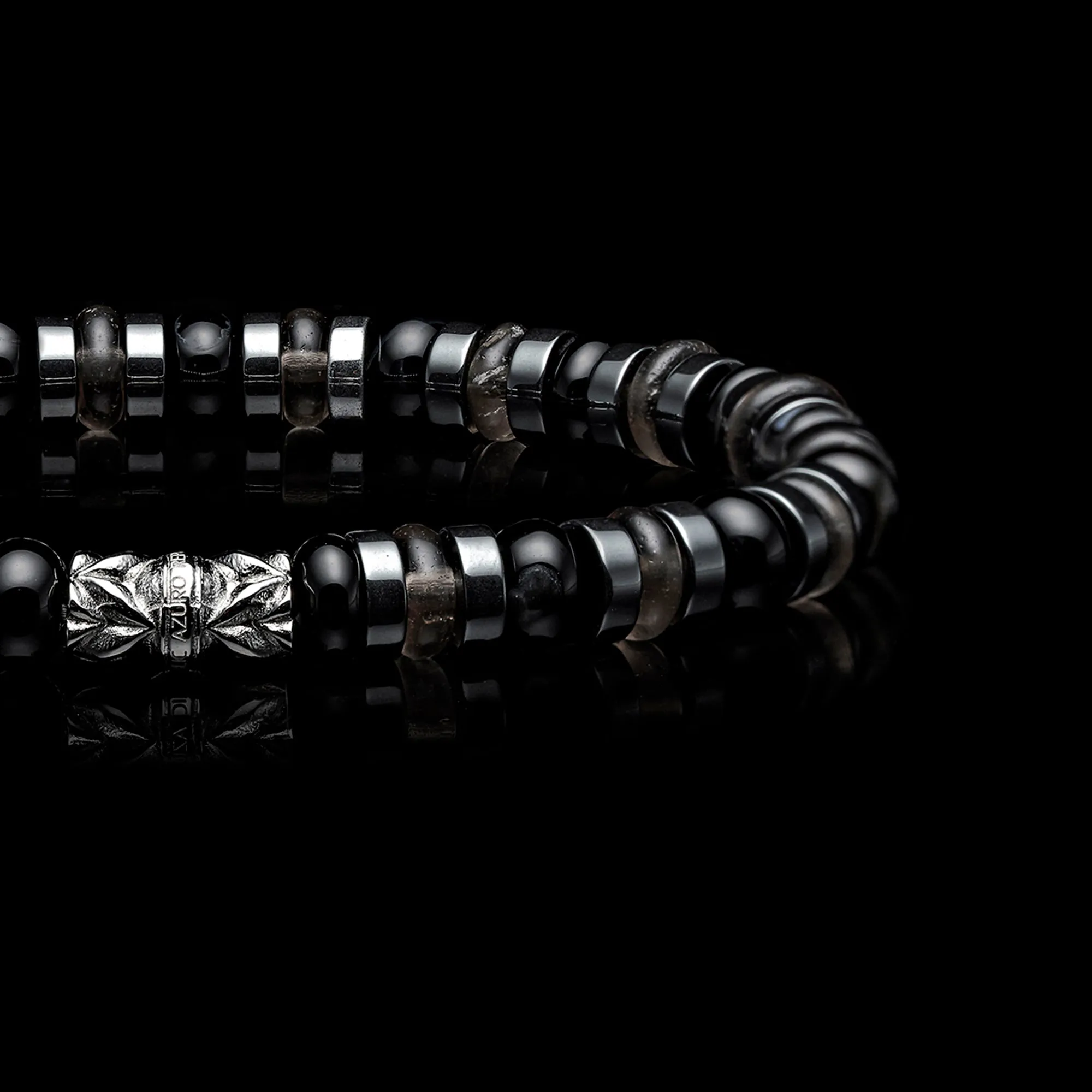 Adelaide | Onyx, Quartz Beaded Bracelet