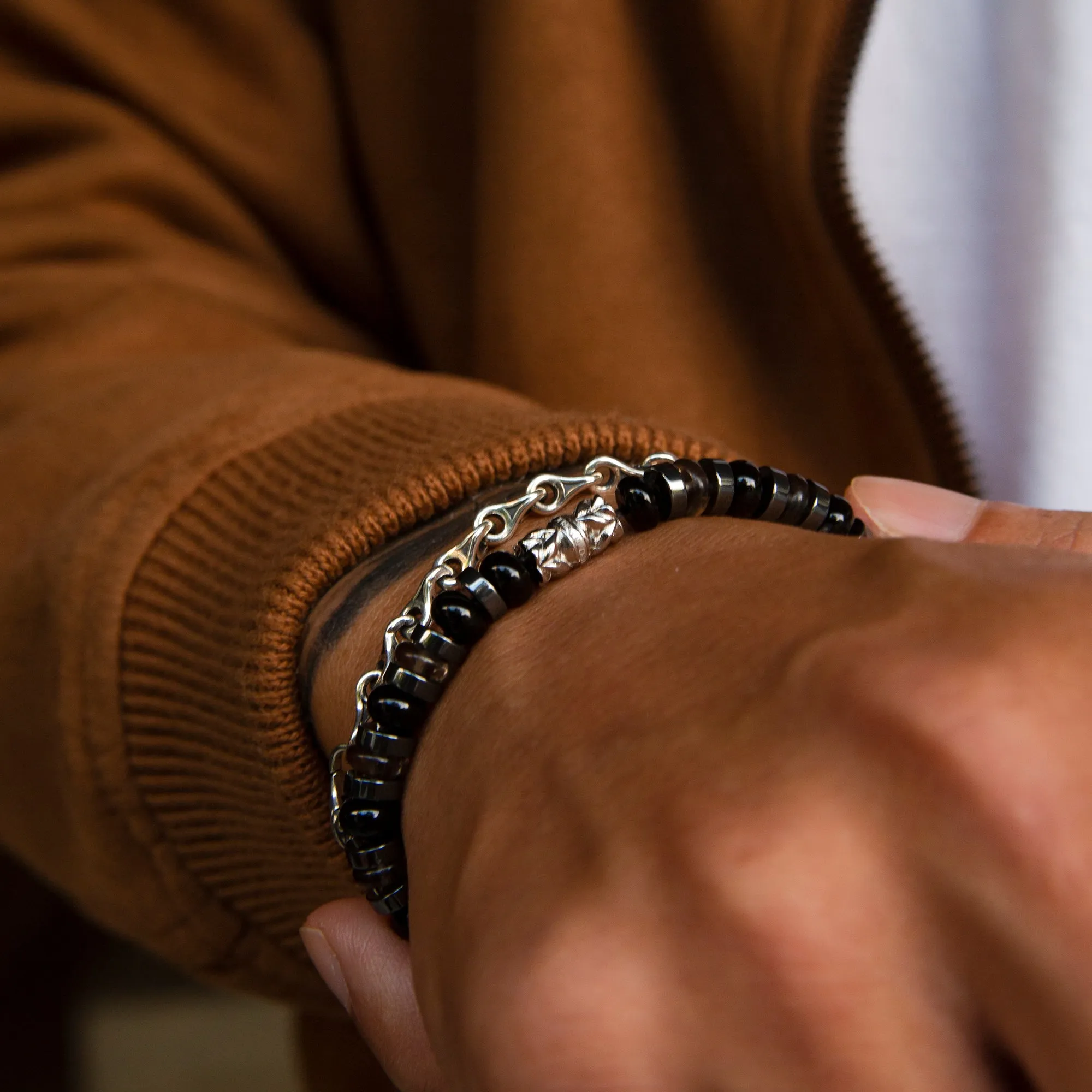 Adelaide | Onyx, Quartz Beaded Bracelet