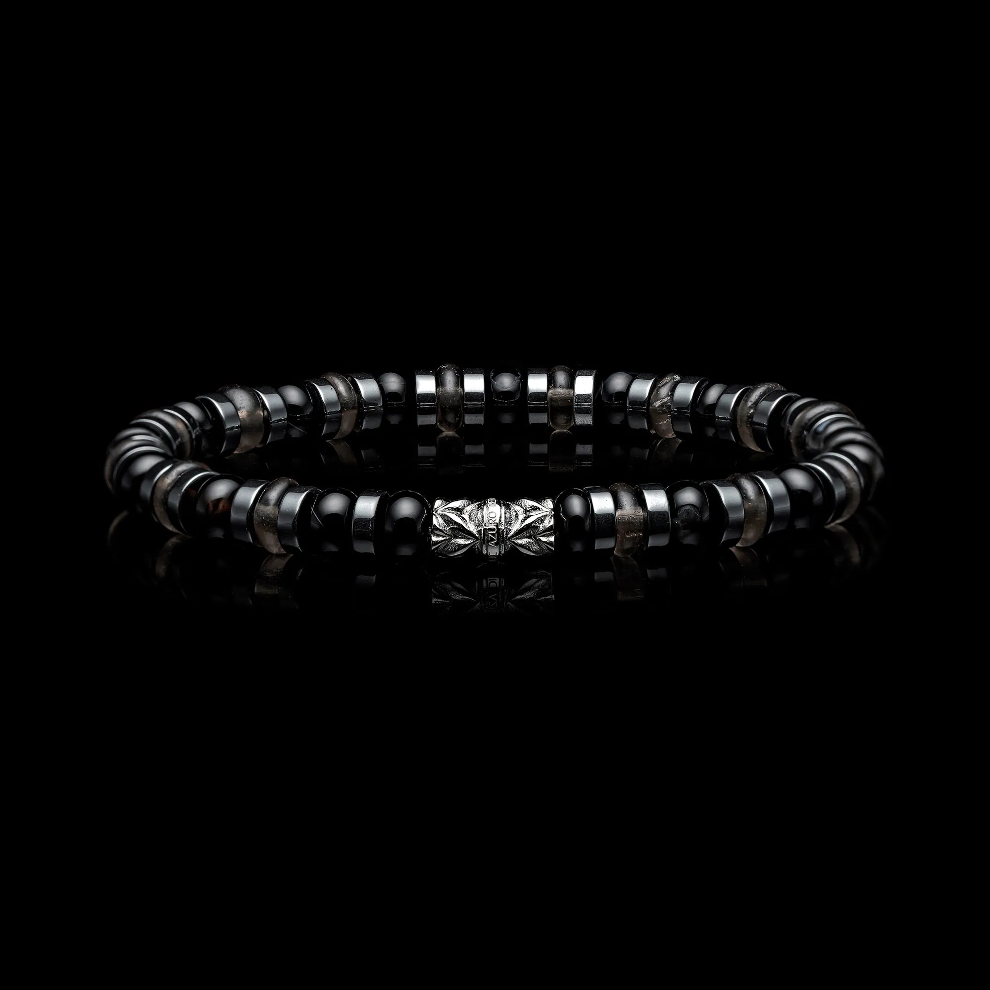 Adelaide | Onyx, Quartz Beaded Bracelet