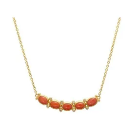 Amulet Hue 24K Gold Coral & Diamond Necklace - N-U25697-CO