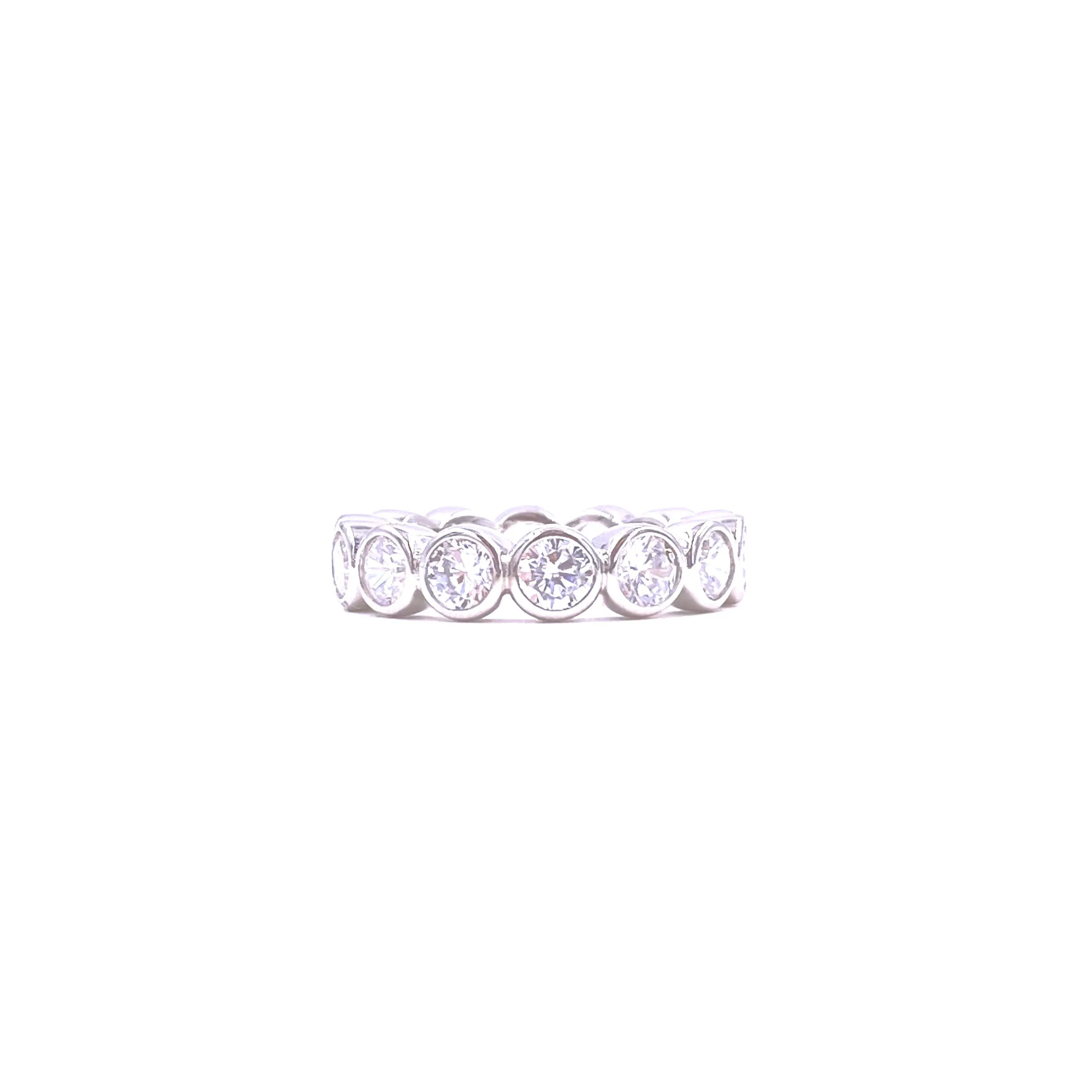 Ashley Gold Sterling Silver CZ Bezel Set Band Ring