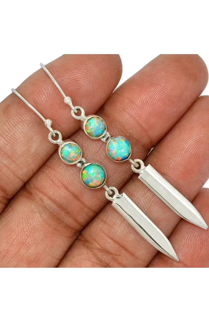 Australian Opal Sterling Earrings