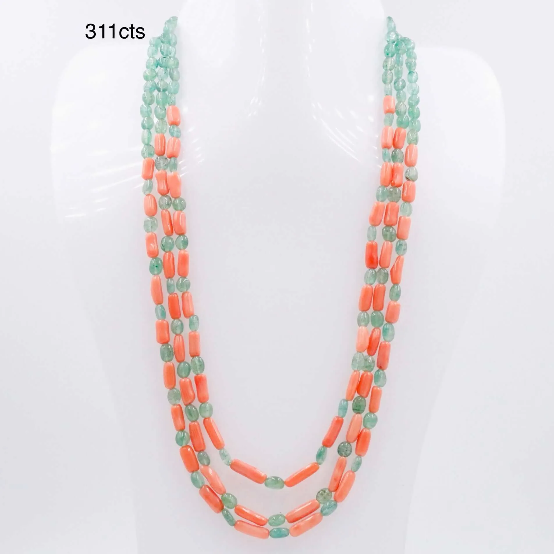 Aventurine and Coral Necklace Quartz and Coral Gemstone Necklace Layered Necklace Long Necklace Beaded Necklace SKU 6143323