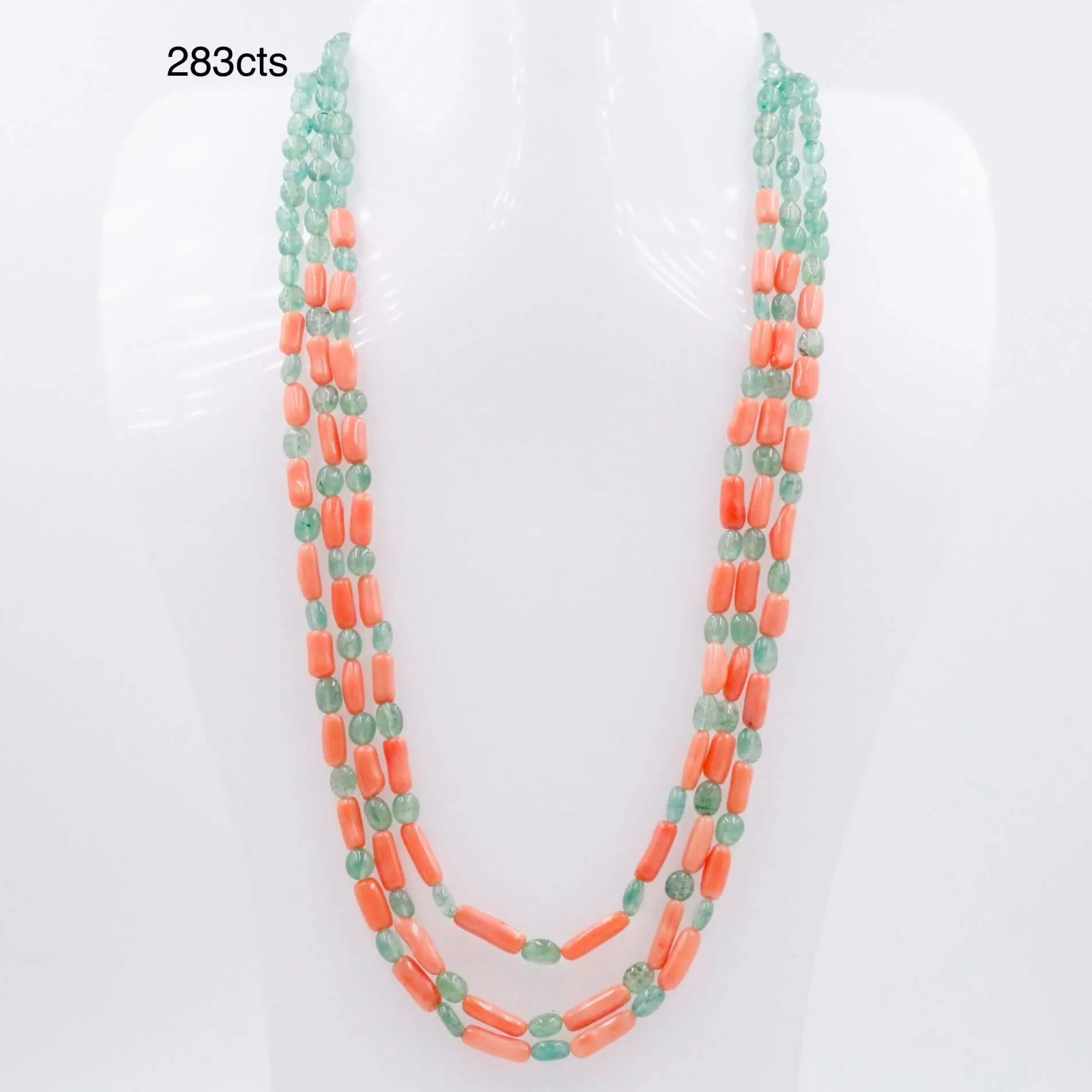 Aventurine and Coral Necklace Quartz and Coral Gemstone Necklace Layered Necklace Long Necklace Beaded Necklace SKU 6143323