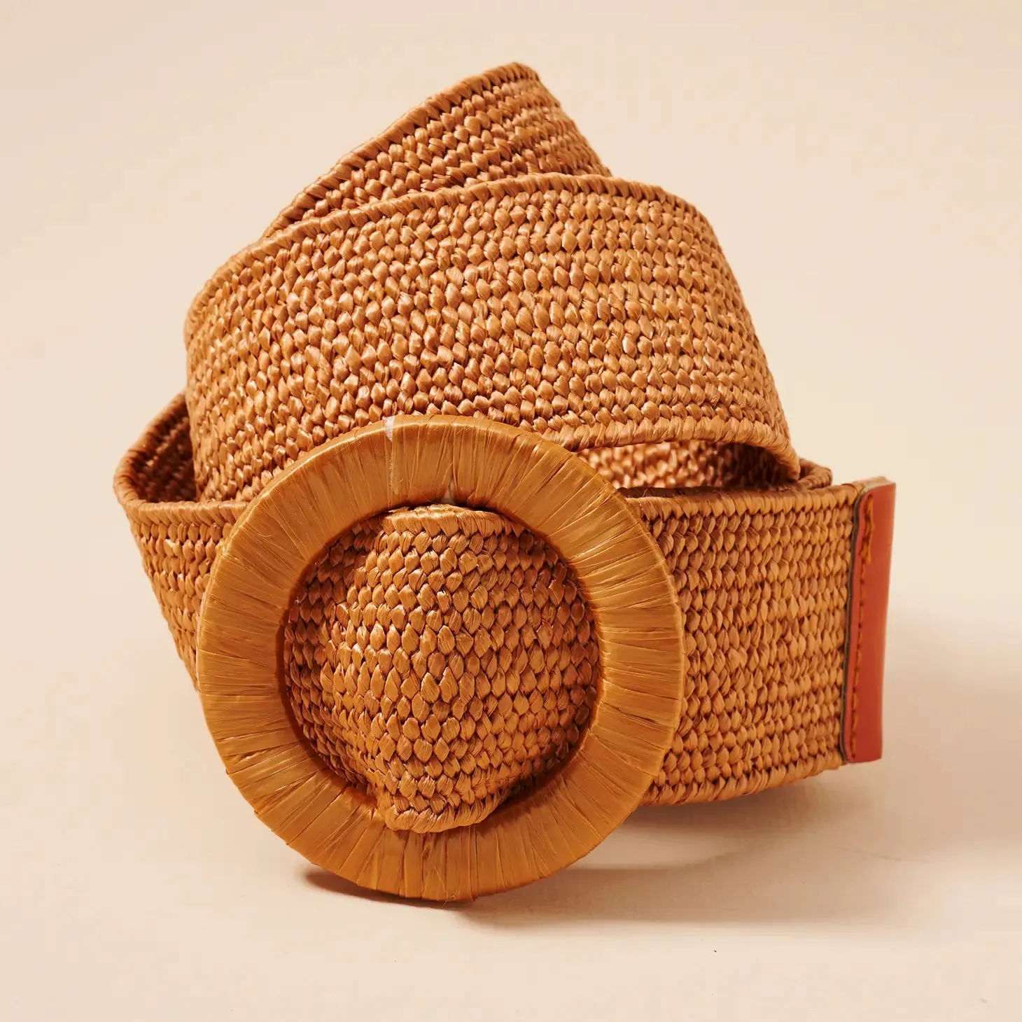 Avie Wide Straw Belt