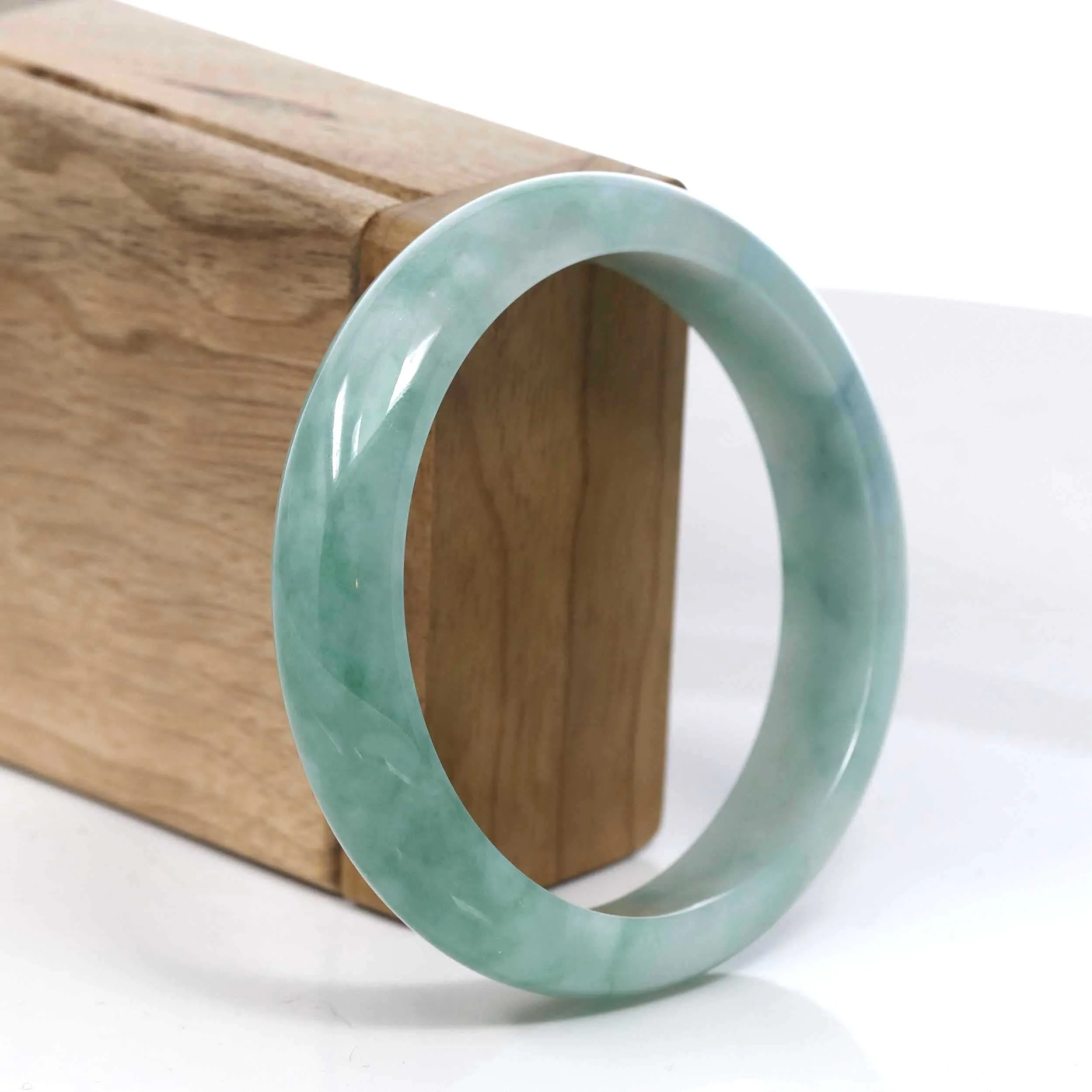 Baikalla Blue-Green Classic Real Jadeite Jade Bangle Bracelet (59.61mm) #390