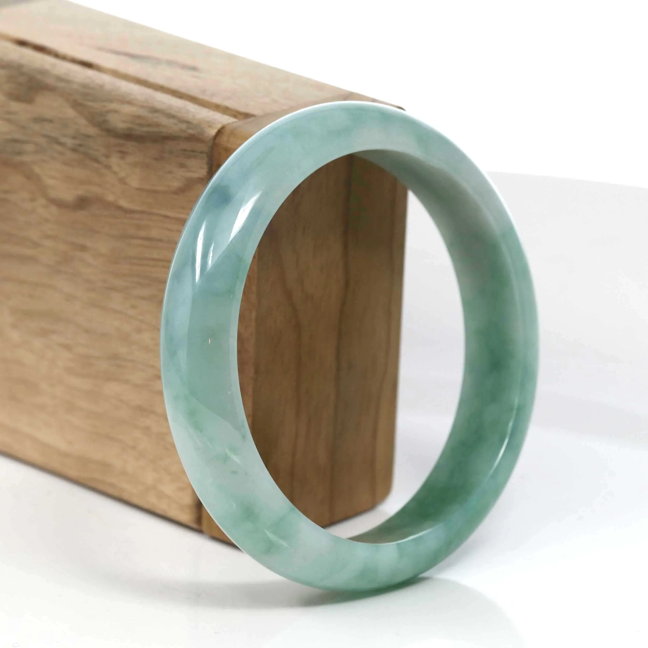 Baikalla Blue-Green Classic Real Jadeite Jade Bangle Bracelet (59.61mm) #390