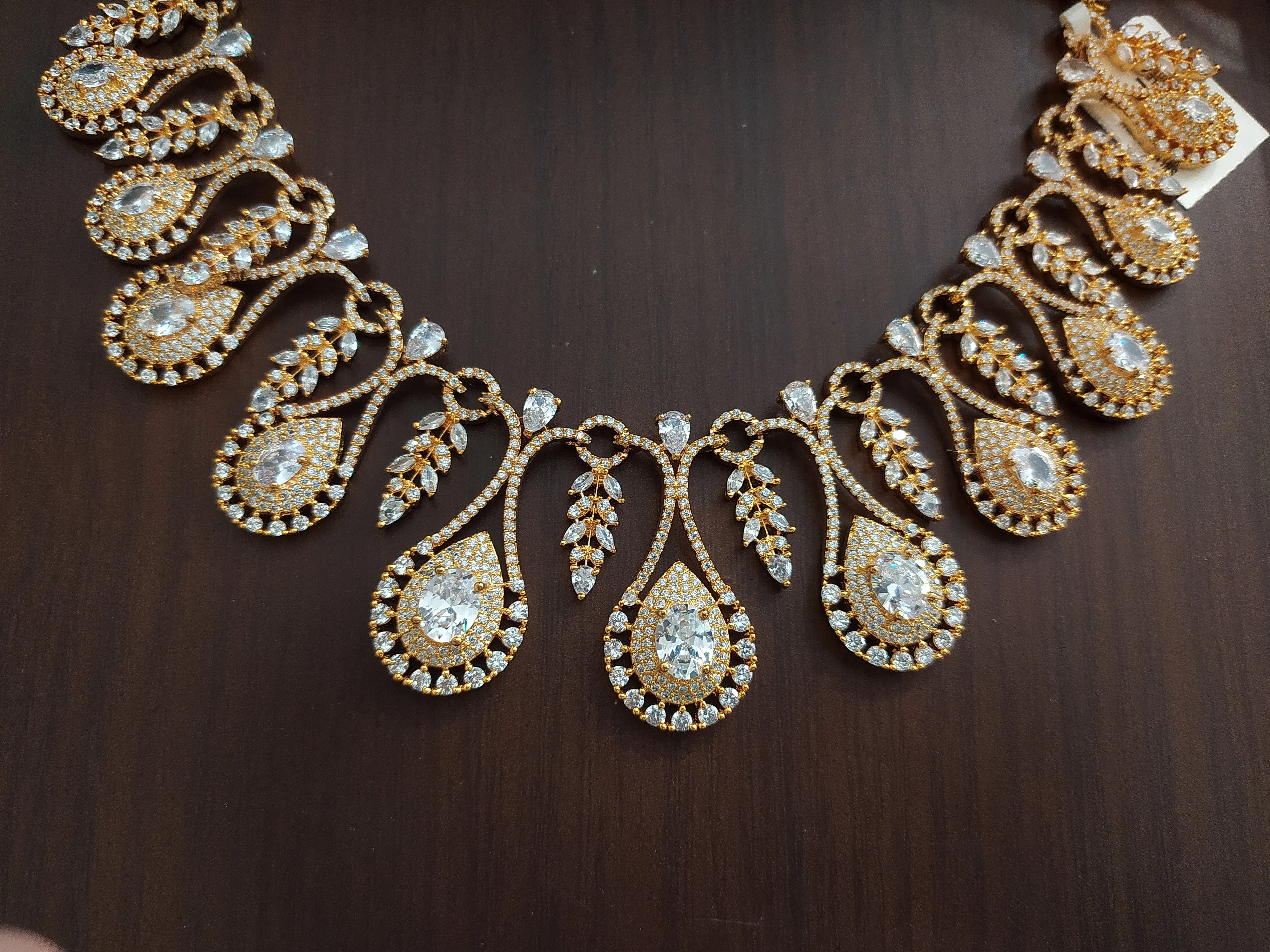 Beautiful Design Gold Plated Zircon Necklace