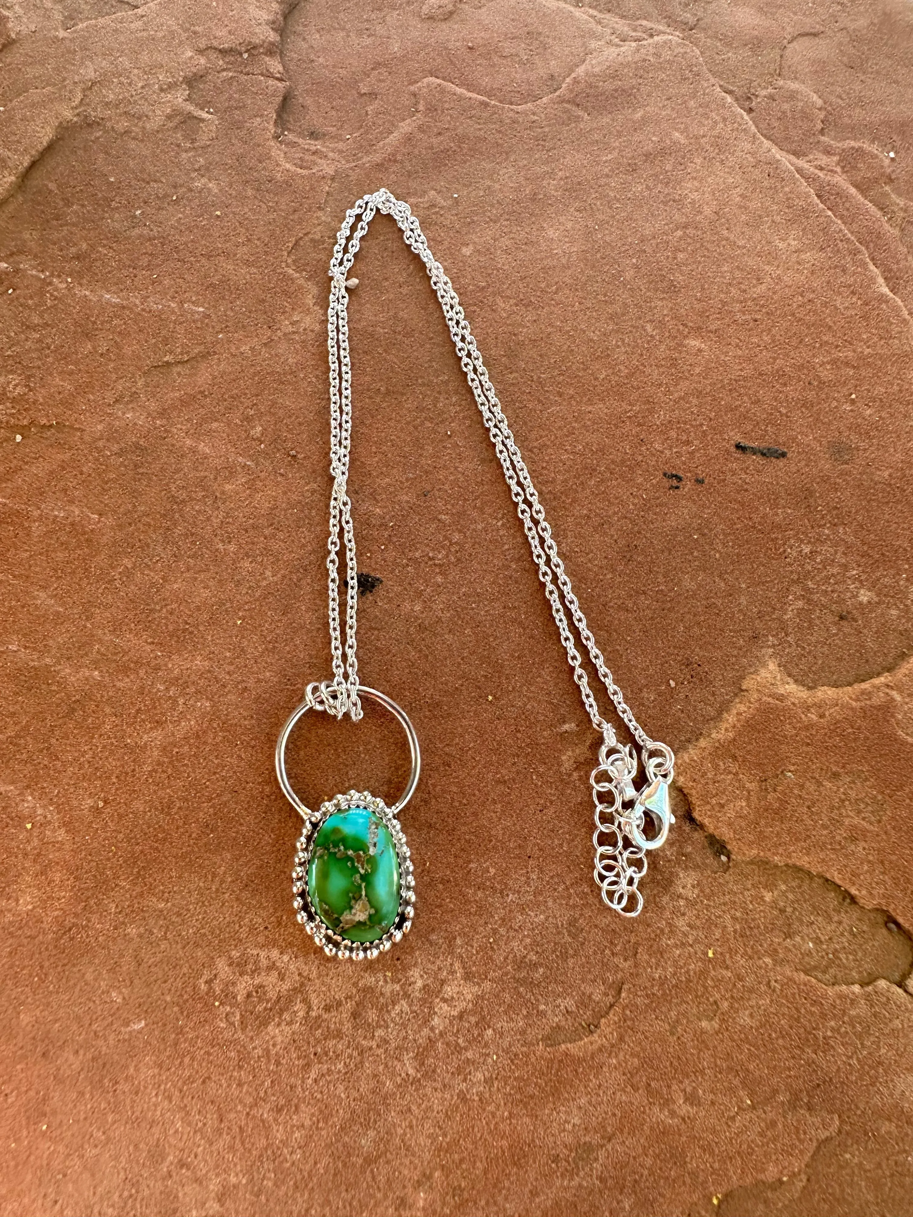 Beautiful Handmade Sterling Silver & Sonoran Turquoise Necklace