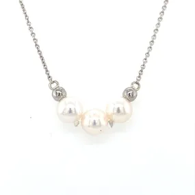 Beeghly & Co. 14 Karat Three Pearl Add-a-pearl Necklace AAP3-6014WB