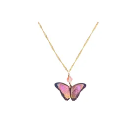 Bella Butterfly Necklace in Living Coral