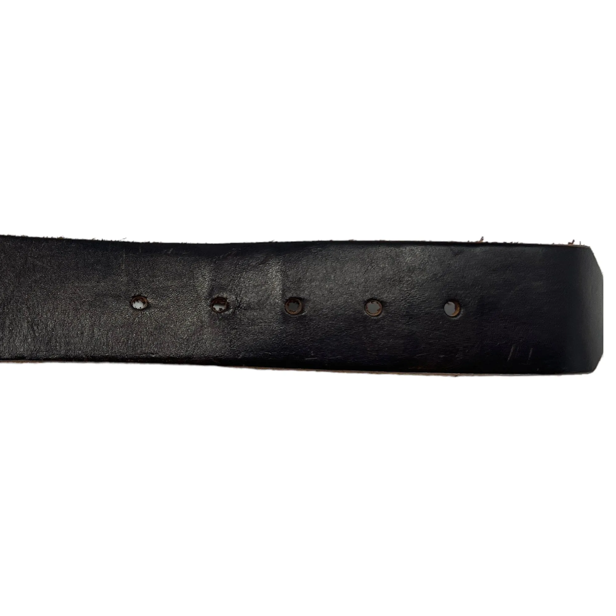 BETH FRANK Unisex Studded Leather Belt with Pewter Buckle - Black