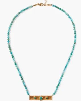 Bezel Wrapped Marquise Necklace in Turquoise | Turquoise