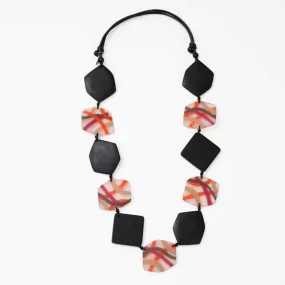 Black and Orange Evelyn Statement Necklace