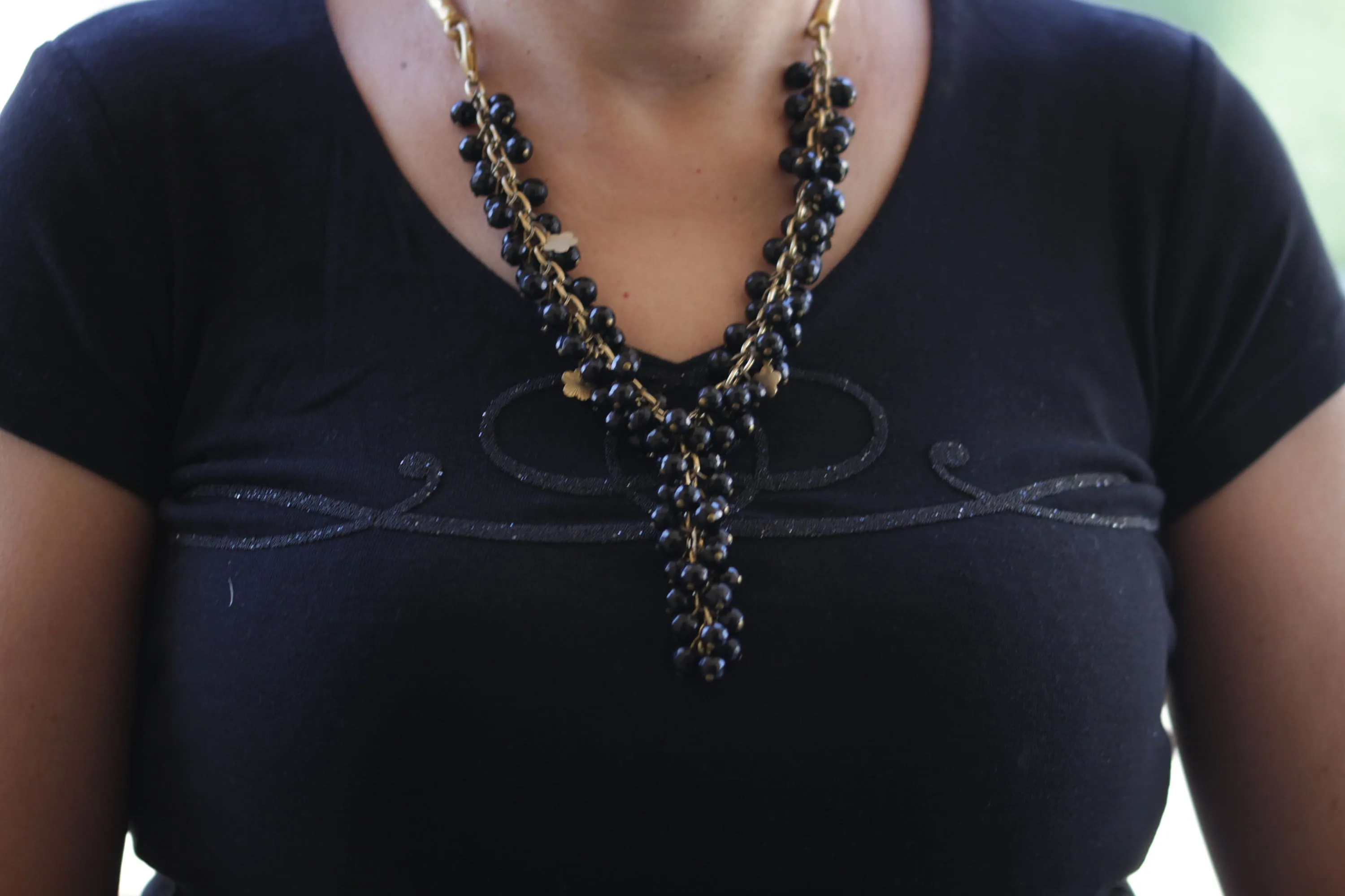 BLACK GOLD Y necklace