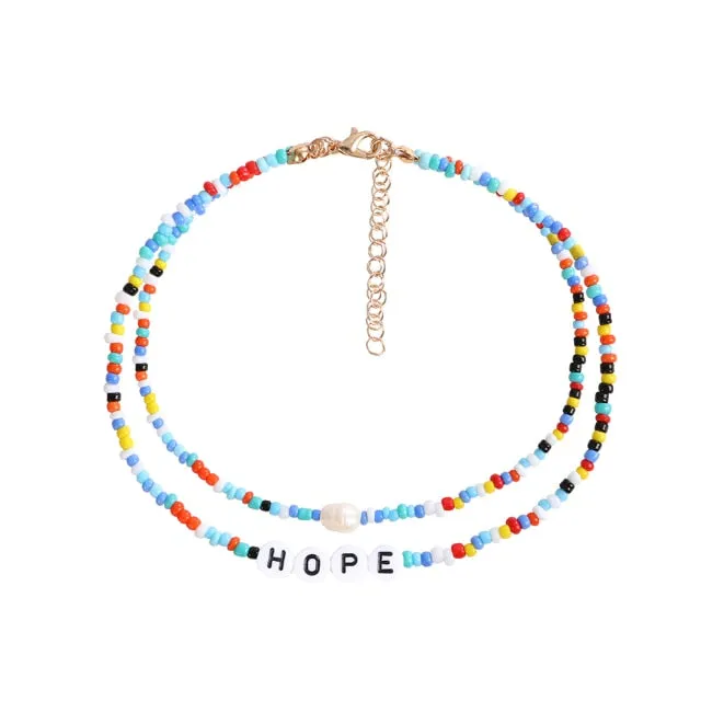 Bohemia handmade rainbow beads candy shell personality multi-layer satellite Necklace women's fashion jewelry necklace