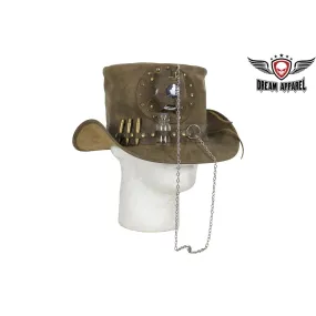 Brown Leather Deadman Top Hat