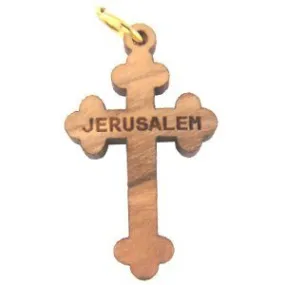 Budded olive wood Cross Laser pendant(8cm or 3.15" long )