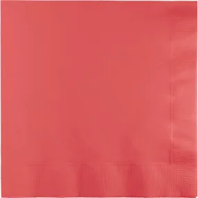 Bulk Pack of 100 Coral Luncheon Napkins 2Ply