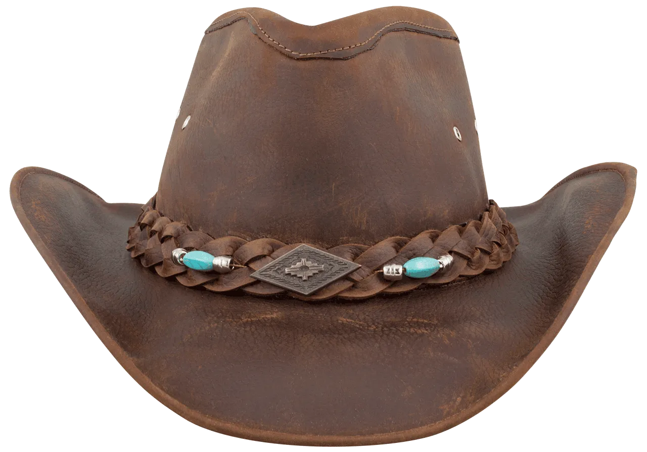 Bullhide Royston Brown Leather Western Cowboy Hat 4048CH