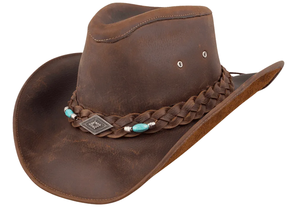 Bullhide Royston Brown Leather Western Cowboy Hat 4048CH