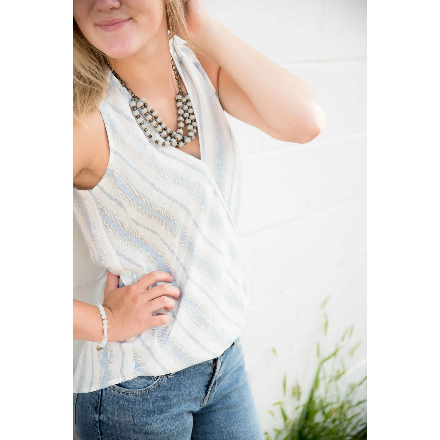 Button Back Wrap Tank