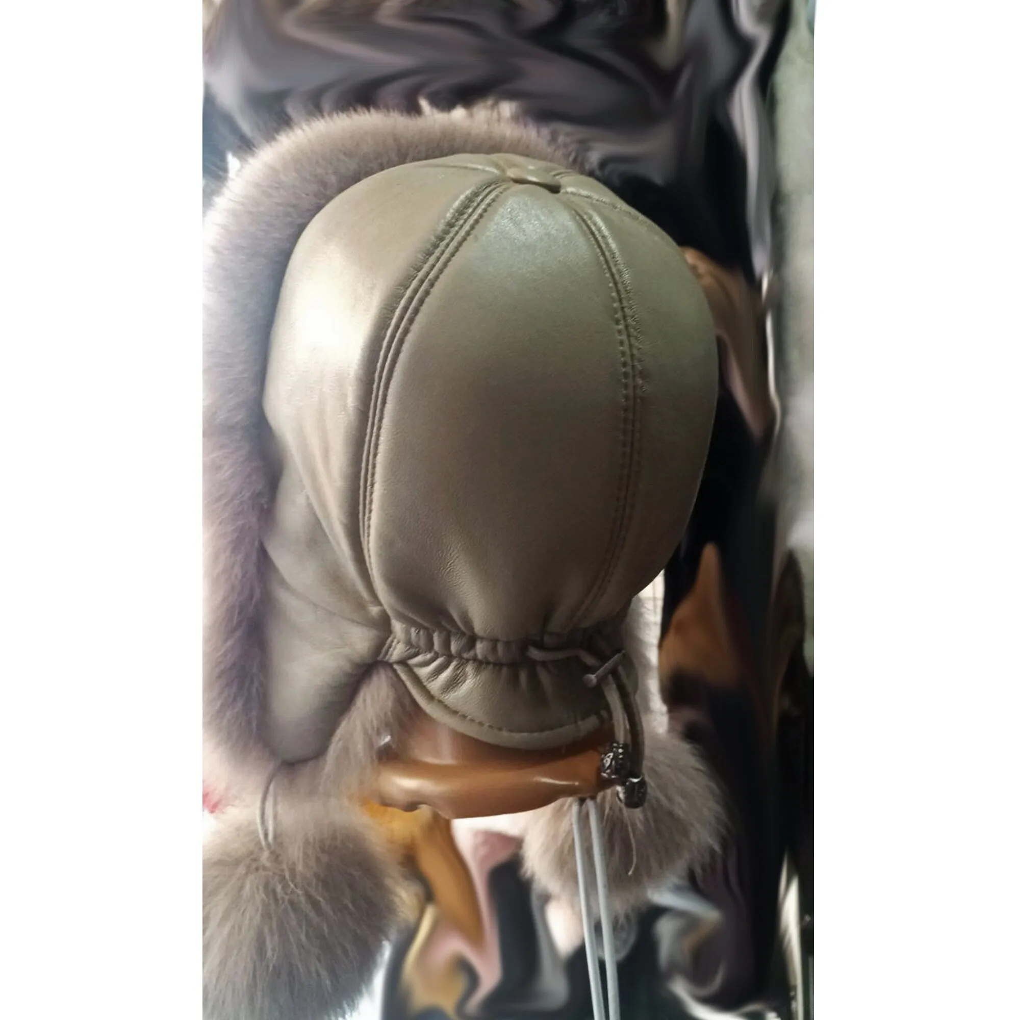 BY ORDER Women Fur Hat, Real Leather Fox Fur Hat, Aviator Hat, Ushanka, Russian Hat, Ski Hat, Leather Hat Ear Flaps, Girl Trapper Hat Beige