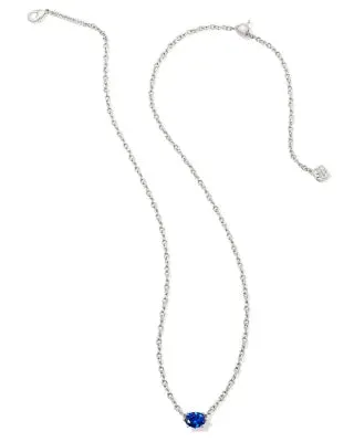 Cailin Silver Pendant Necklace in Blue Crystal