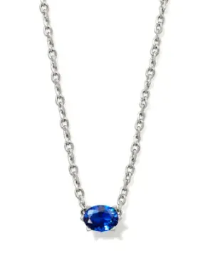 Cailin Silver Pendant Necklace in Blue Crystal