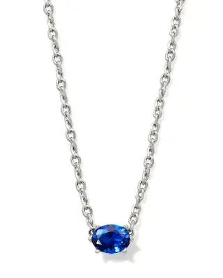 Cailin Silver Pendant Necklace in Blue Crystal