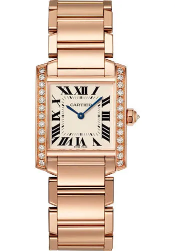 Cartier Tank Fran�aise Watch - 30 mm Pink Gold Diamond Case - WJTA0023