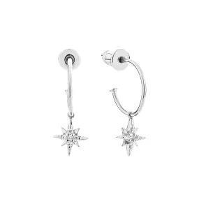 Celestial Mini Hoop Earrings - Whitegold